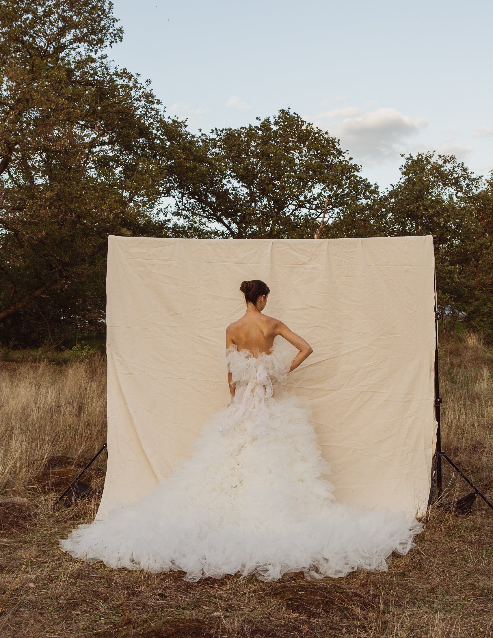 Gisele Strapless Mermaid gown with Ruffle Tulle Skirt.